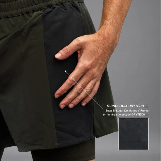 Men's Drybreak Advanced Olive Shorts (Left)