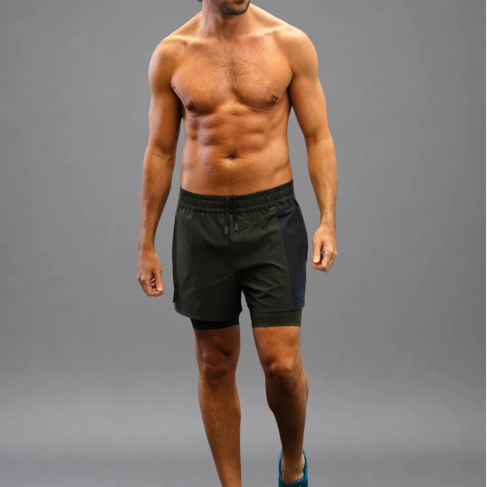 Men's Drybreak Advanced Olive Shorts (Left)