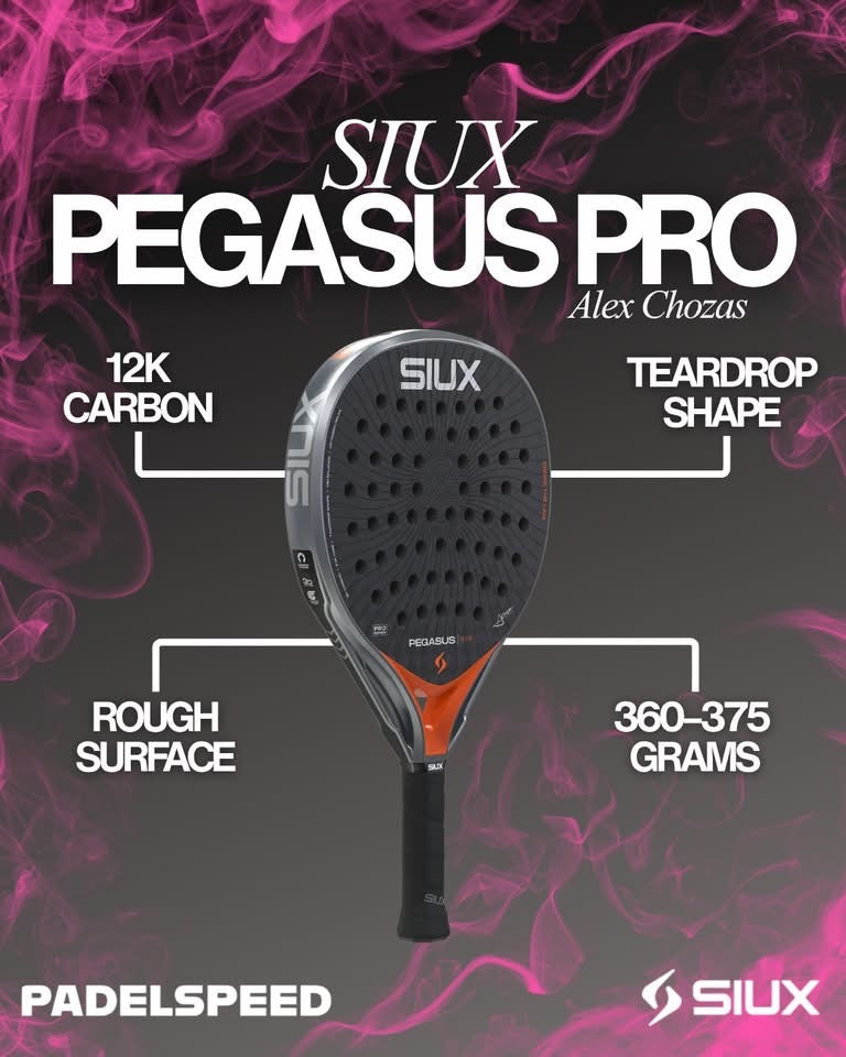 Raquete de Padel Siux Pegasus Pro Orange Pro by Alex Chozas (2026)