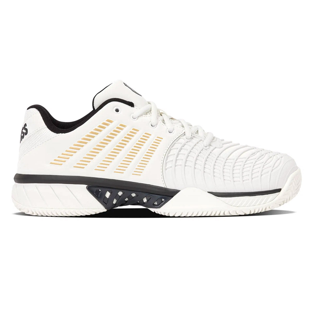 Men's Clay Tennis Shoes K-Swiss Express Light 3 (White/Gold)