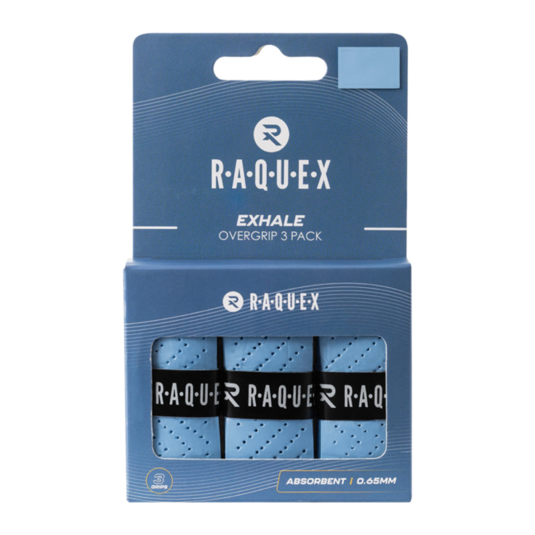 Padel/Squash/Tennis Raquex Exhale Racket Overgrips (Pack of 3) - Padelspeed Padel, Squash & Tennis