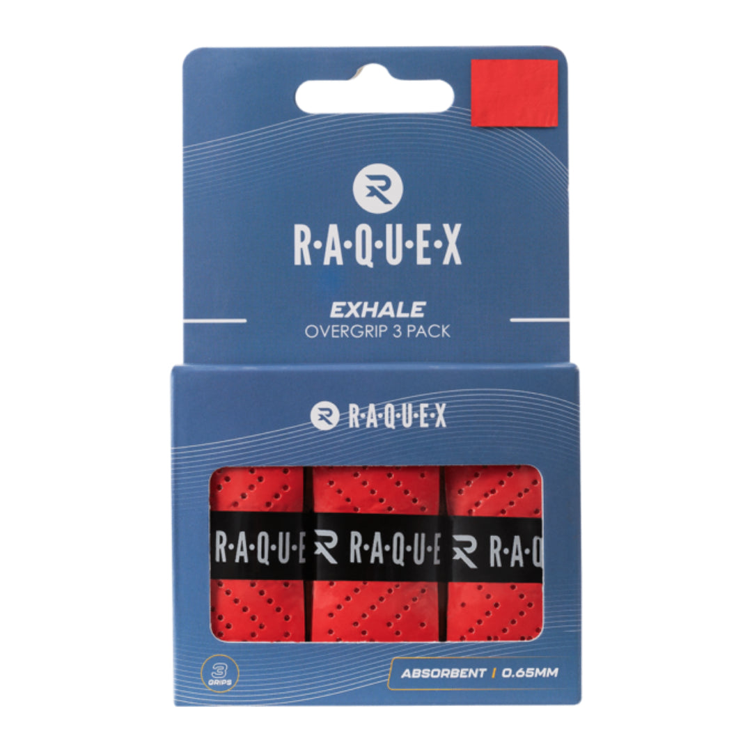 Padel/Squash/Tennis Raquex Exhale Racket Overgrips (Pack of 3) - Padelspeed Padel, Squash & Tennis