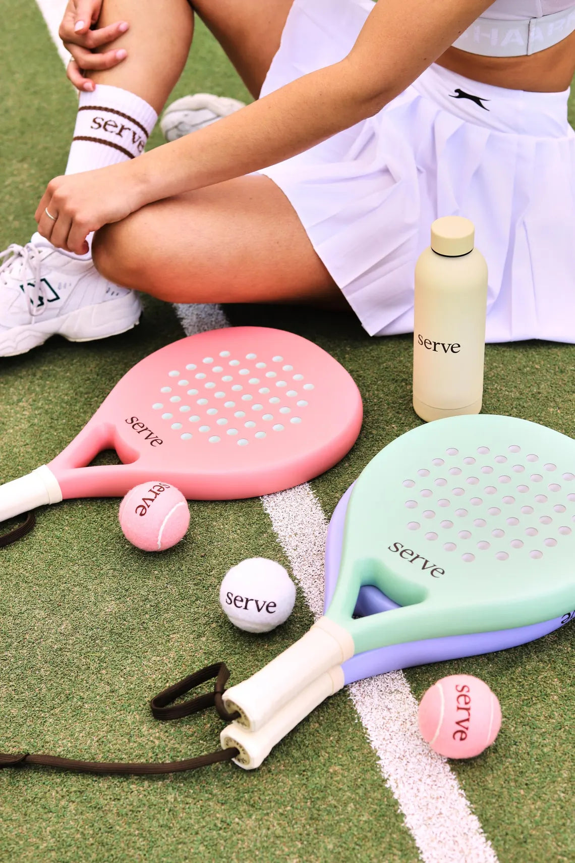 Padel Racket Serve Pastel Peach