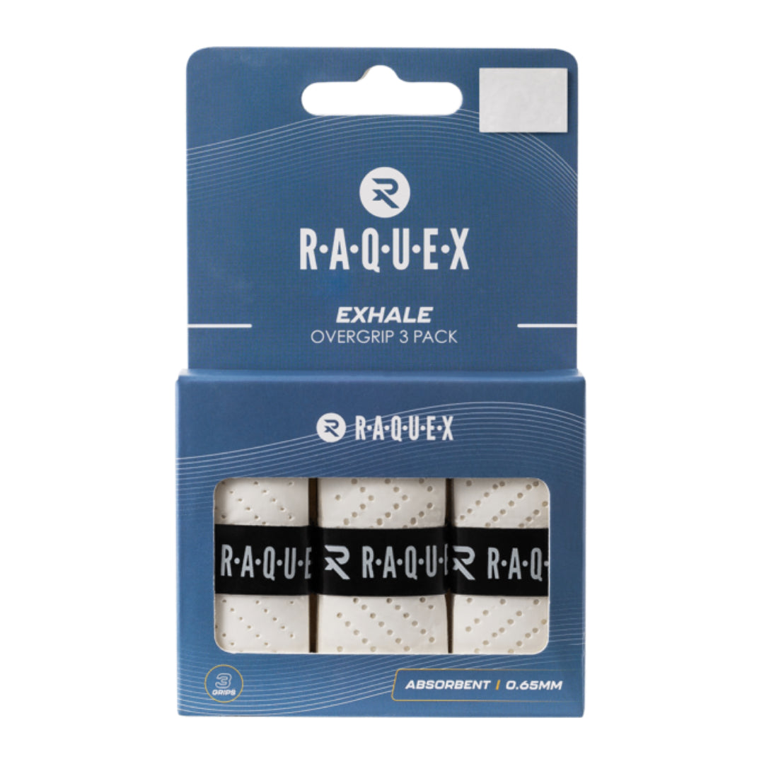 Padel/Squash/Tennis Raquex Exhale Racket Overgrips (Pack of 3) - Padelspeed Padel, Squash & Tennis